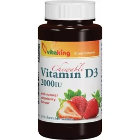   Vitaking D3-2000 vitamin 210 db-os darabos rágótabletta epres
