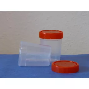 Vizeletes pohár steril piros csavaros tetővel 100 + 20 ml