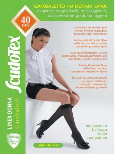Scudotex s-468/2 nero (L-XL 38-40) női térdharisnya 40den