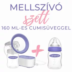   LANSINOH SZETT 2 FÁZISÚ ELEKTROMOS MELLSZÍVÓ + 160 ML CUMISÜVEG SZETT