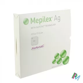   Mepilex ag 17,5 x 17,5 cm antibakteriális lágy szilikon habszivacs kötszer