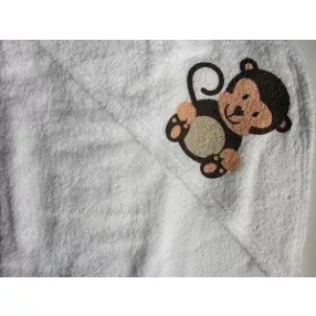   Baby bruin frottír fürdőlepedő kapucnis 80 x 120 cm fehér különböző mintával