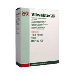   Vliwaktiv ag steril 10 x 10 cm 20705 aktív széntartalmú nedvszívó ezüsttel szívópárna (lohmann)
