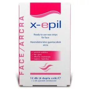 X-epil használatra kész gyantacsík arcra 6x2 db