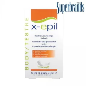   X-epil használatra kész gyantacsík testre 6x2 db hypoallergén