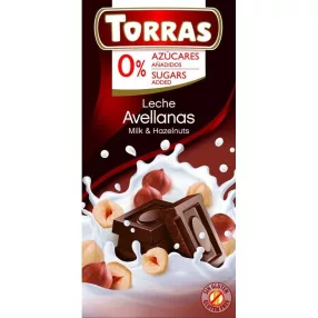   Torras mogyorós tejcsokoládé hozzáadott cukor nélkül 75 gr (gluténmentes)