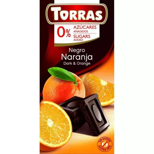 Torras narancsos étcsokoládé hozzáadott cukor nélkül 75 gr (gluténmentes)