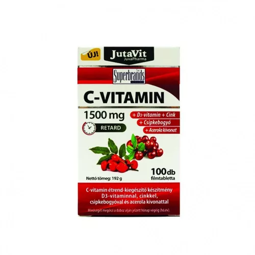 Jutavit C-vitamin 1500 mg tabletta 100 db (csipkebogyó + D-vitamin + acerola)