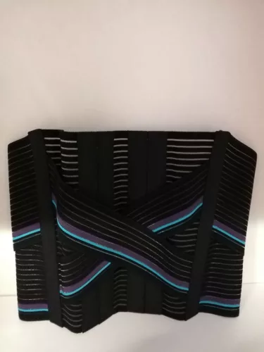 Ágyék-keresztcsont ortézis 24 cm széles bordásgumiból 1-es méret (75 cm) fekete