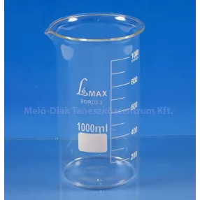 Főzőpohár 1000 ml üveg, mércés (magas)