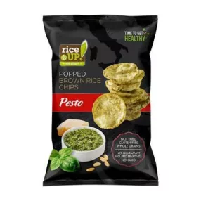   Rice up teljes kiőrlésű barna rizs chips pesto ízű 60gr (gluténmentes)