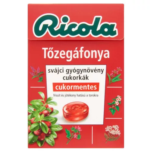 Ricola tőzegáfonya gyógynövényes cukorka 40 gr