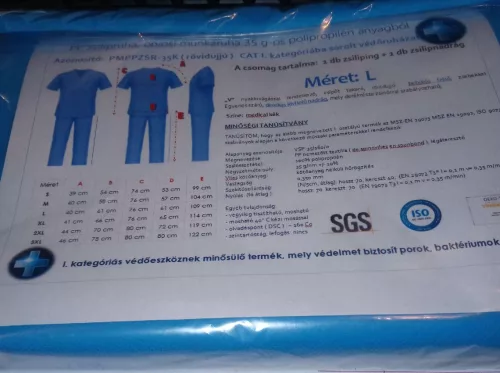 Zsilipruha XL-es kötős nadrág v nyaku felső 30 gr kék