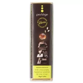   Perlege belga steviás tejcsokoládé mogyoró & puffasztott rizs 42 gr