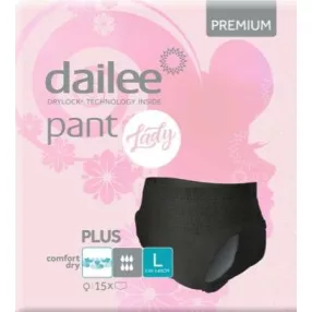   DAILEE PANT LADY PRÉMIUM L-ES BLACK PLUS INKONTINENCIA NADRÁG 2030 ML 15DB/CS 6CS/#