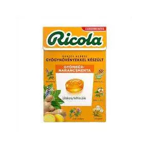   RICOLA GYÖMBÉR NARANCS-MENTA GYÓGYNÖVÉNYES CUKORKA 40 GR