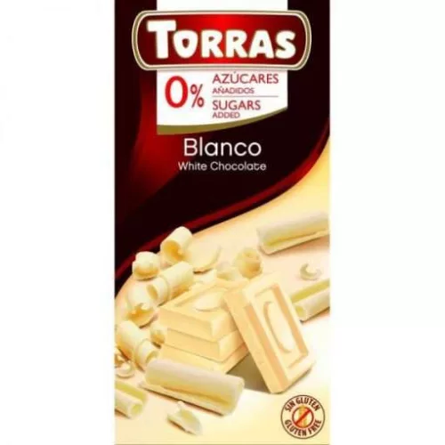 TORRAS FEHÉRCSOKOLÁDÉ HOZZÁADOTT CUKOR NÉLKÜL 75 GR (GLUTÉNMENTES)