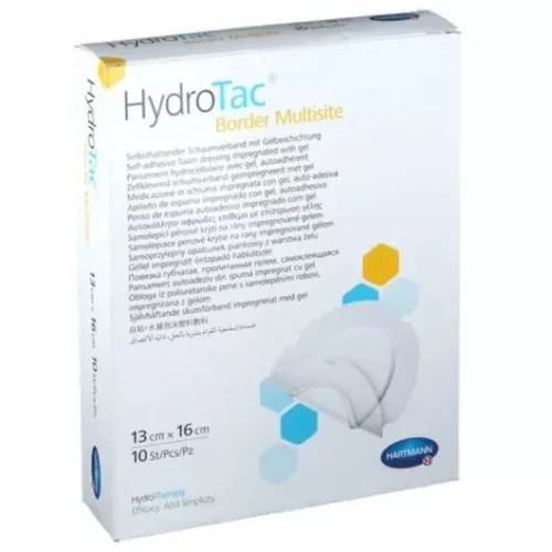 HYDROTAC BORDER MULTISITE 13X16 CM OVÁLIS GÉLLEL IMPREGNÁLT HABKÖTSZER (HARTMANN)