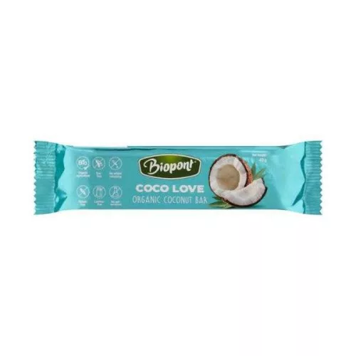 BIOPONT BIO COCO LOVE KÓKUSZ SZELET 40 GR LAKTÓZ ÉS GLUTÉNMENTES