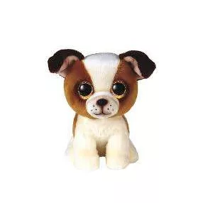 TY BOOS PLÜSSFIGURA 15 CM HUGO BARNA FEHÉR KUTYA