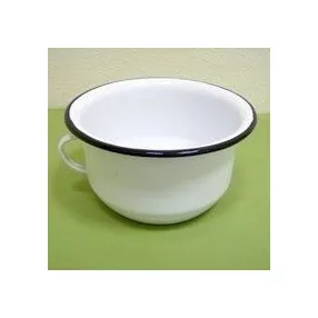 Éjjeli edény zománcos fehér, kék 25 cm