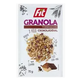 FIT REGGELI GRANOLA 3 FÉLE CSOKOLÁDÉVAL 70 GR