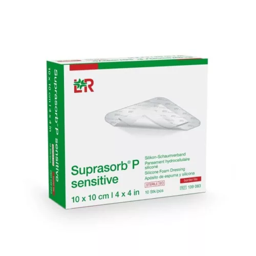 SUPRASORB P SENSITIVE BORDER LITE SZILIKON HABKÖTSZER 10 X 10 CM 10DB/DOBOZ STERIL (LOHMANN) 139083