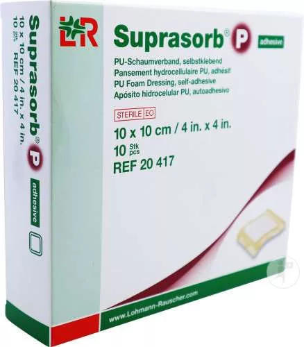 SUPRASORB P ÖNTAPADÓ 10 X 10 CM (10DB/DOBOZ) 20417 HABSZIVACS KÖTSZER (LOHMANN)