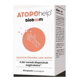   BIOBOOM ATOPOHELP ÉTRENDKIEGÉSZÍTŐ KAPSZULA 30 DB-OS (A BŐR NORMÁL ÁLLAPOTÁNAK MEGŐRZÉSÉRE)