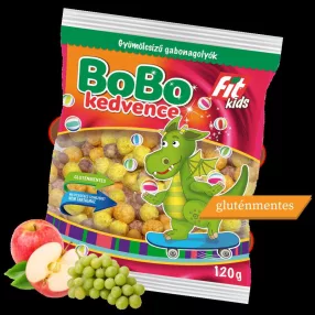   FIT KIDS BOBO KEDVENCE GYÜMÖLCSÍZŰ GABONAGOLYÓK 120 GR GLUTÉNMENTES