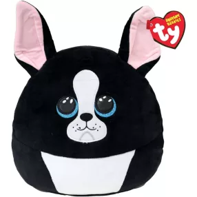   TY SQUISH BEANIES PÁRNA ALAKÚ PLÜSS FIGURA TINK FEKETE FEHÉR KUTYA 22 CM