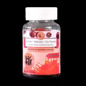 ACEROLA+KALCIUM+D3-VITAMIN GUMIVITAMIN 30 DB-OS FELNŐTT-GYERMEK