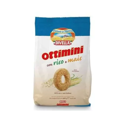 DIVELLA OTTIMINI RIZSES-KUKORICÁS KEKSZ 400 GR