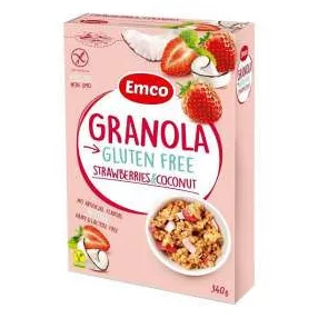 EMCO VEGÁN GRANOLA MÜZLI EPER-KÓKUSZ GLUTÉNMENTES 340 GR
