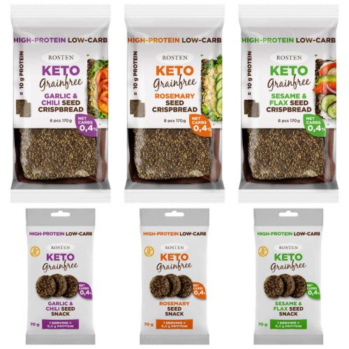 ROSTEN GLUTÉNMENTES KETO SEEDSNACK FOKHAGYMA-CHILI MAGFALAT 70 GR