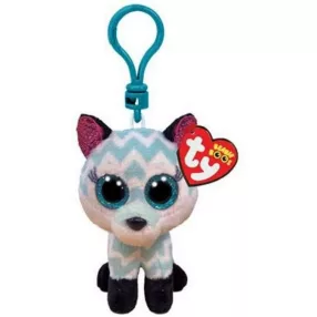   TY BEANIE BABIES PLÜSS FIGURA ATLAS FEHÉR-TÜRKIZ RÓKA CLIP 8,5 CM