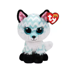 TY BOOS PLÜS FIGURA 15 CM ATLAS FEHÉR-TÜRKIZ RÓKA