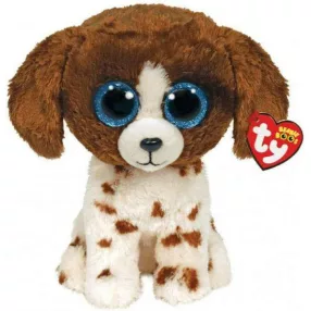 TY BOOS PLÜS FIGURA 15 CM MUDDLES BARNA FEHÉR KUTYA