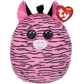   TY SQUISHY BEANIES PÁRNA ALAKÚ PLÜSS ZOEY 30 CM RÓZSASZÍN ZEBRA