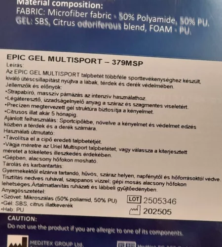 IT-379MSP URIEL 4346 MULTISPORT EPIC GÉL TALPBETÉT CITRUS ILLAT NARANCS SZÍN
