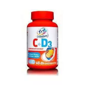   1X1 VITADAY C VITAMIN 500 MG +D3 1000NE 60 DB-OS RÁGÓTABLETTA