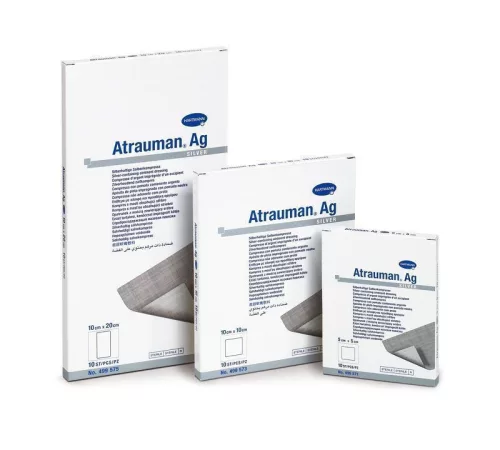 Atrauman ag 10 x 20 cm (ezüst tartalmú kenőccsel impregnált tüll kötszer) hartmann