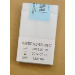   Vérvételi szett (üvegcső, tű, káliumoxalát, szivacs, mulllap, jegyzőköny)