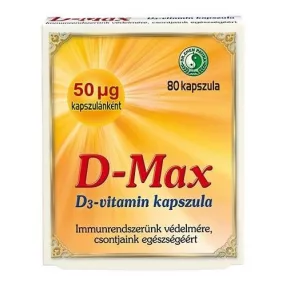   Dr.chen d-max D3 vitamin kapszula 80 db-os (immunrendszer védelmére csontjaink egészségéért)