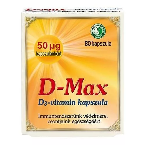 Dr.chen d-max D3 vitamin kapszula 80 db-os (immunrendszer védelmére csontjaink egészségéért)