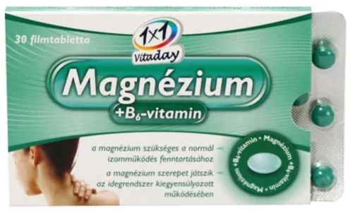 1X1 VITADAY MAGNÉZIUM + B6 VITAMIN 30 DB-OS FILMTABLETTA