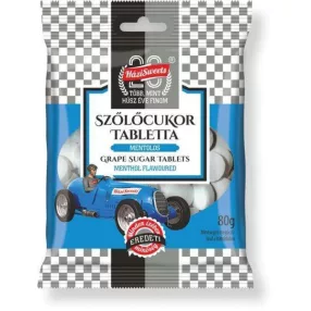 HÁZISWEETS SZŐLŐCUKOR MENTOLOS 80 GR