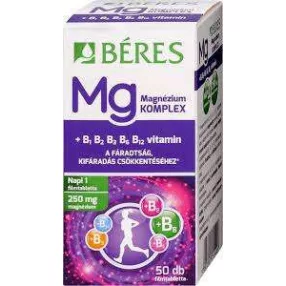   BÉRES MAGNÉZIUM KOMPLEX FILMTABLETTA 50 DB-OS 250 MG (MG+B1,B2,B6,B12)