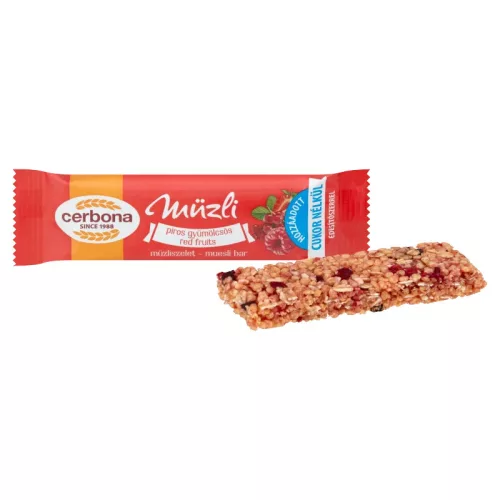 CERBONA SZELET CUKORMENTES PIROS GYÜMÖLCSÖS 20gr