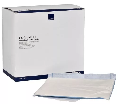 Curi-med nedvszívó sebpárna steril 20 x 20 cm 25 db/doboz (abena)